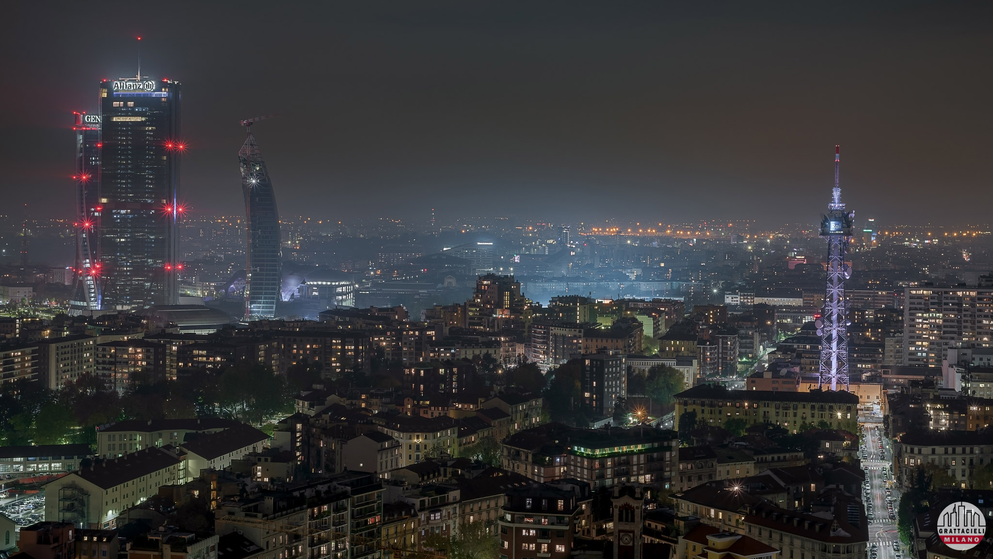 Skyline di Milano: le tre torri di CityLife e la torre della Rai. <br>©Mauro De Vita